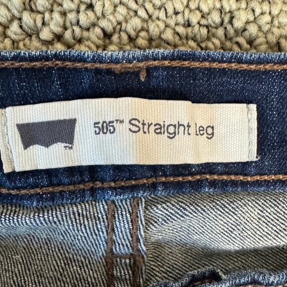 Levis 505 Straight Leg Denim Blue Jeans US Women's 10 - Picture 5 of 7